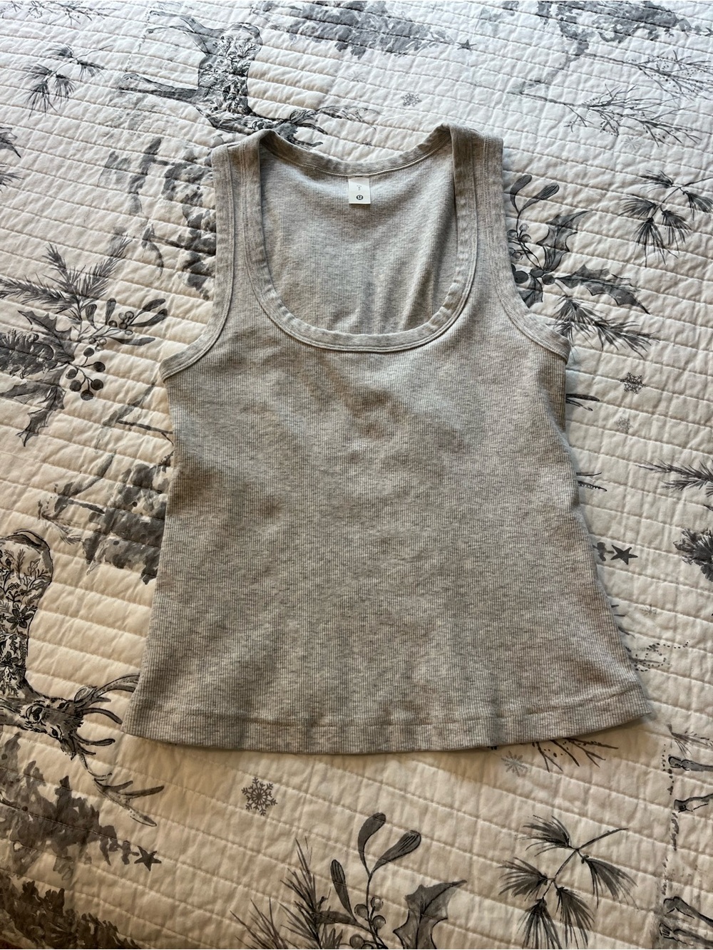 lululemon athletica little ribbed scoop neck tank - Heather Gray - small